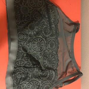 Army green lace bralette